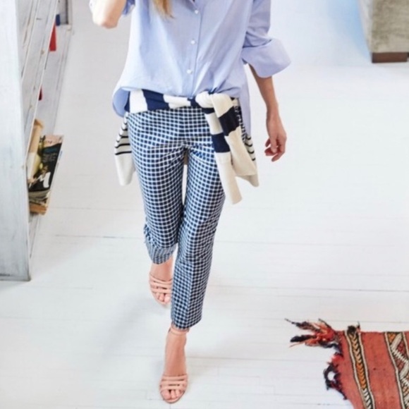 J. Crew Pants - J. Crew Martie Pant In Blue and White Gingham